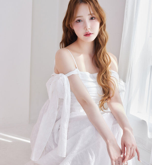  「肩リボンティアードキャミワンピース」|ワンピース|