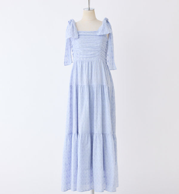  「肩リボンティアードキャミワンピース」|ワンピース|