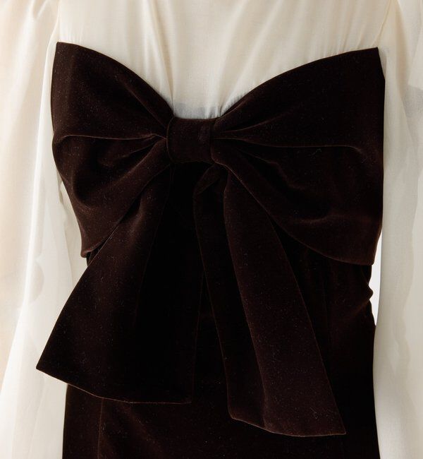  「【Occasion Collection】ベロアリボン異素材ワンピース」|ワンピース|