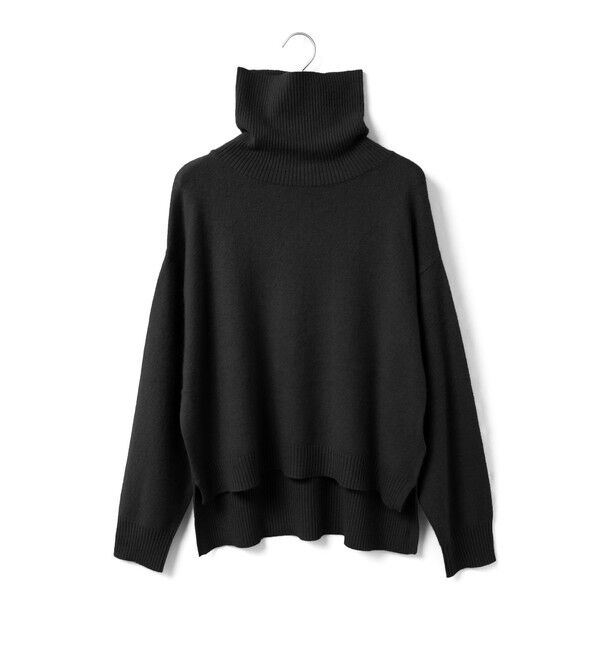 MidiUmi「MidiUmi ラクーンニットハイネックプルオーバー」|ニット・セーター|ブラック