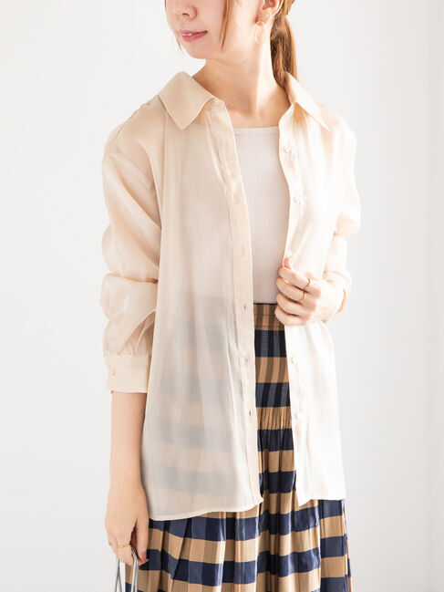 Te chichi「シャイニーシアースリップシャツ」|シャツ・ブラウス|オフホワイト