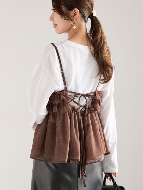 Te chichi「チュール&times;オーガンジーキャミブラウス」|シャツ・ブラウス|ブロンズ
