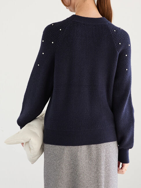 Te chichi「フラワービジュー畦ニットプルオーバー」|ニット・セーター|