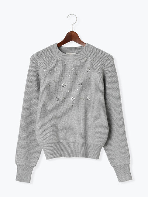 Te chichi「フラワービジュー畦ニットプルオーバー」|ニット・セーター|