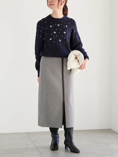 Te chichi「フラワービジュー畦ニットプルオーバー」|ニット・セーター|