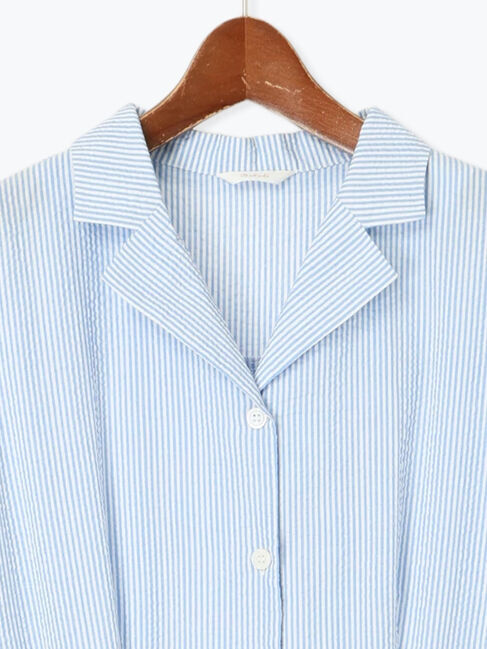 Te chichi「シアサッカーオープンカラーワンピース」|ワンピース|