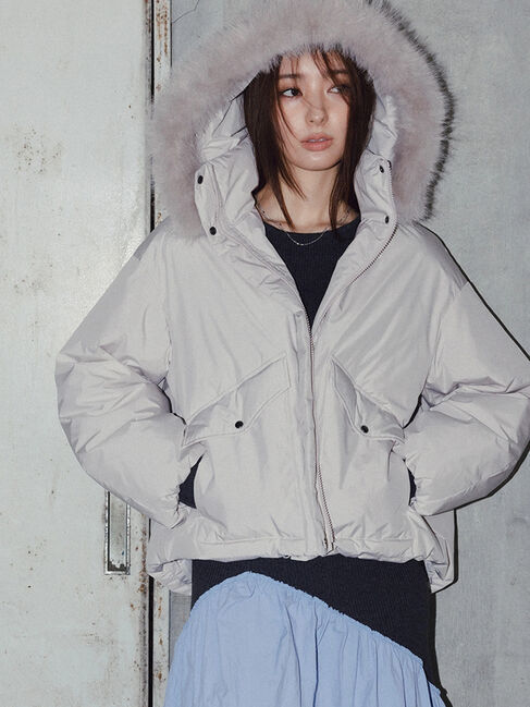 Te chichi「【宮本茉由着用】フードショートダウンジャケット」|その他|Ｓグレー