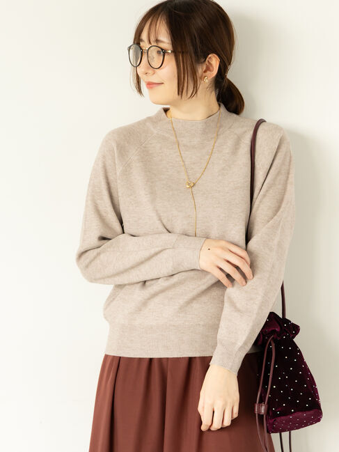 Te chichi TERRASSE「もちもちミラノリブハイネックニット」|ニット・セーター|ベージュ