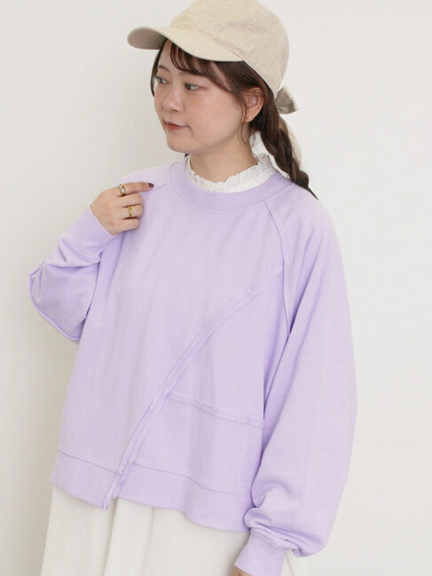 Samansa Mos2「ミニ裏毛ブロッキングショートスウェット」|Tシャツ・カットソー|