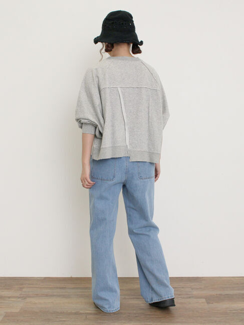 Samansa Mos2「ミニ裏毛ブロッキングショートスウェット」|Tシャツ・カットソー|