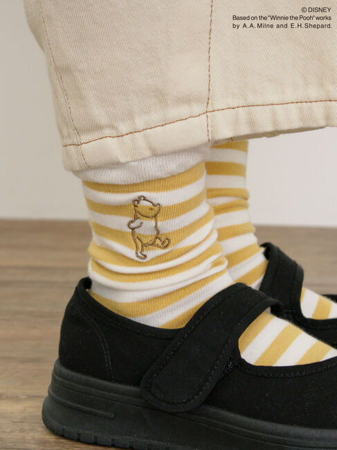 Samansa Mos2「【Disney】くまのプーさん/フリルボーダーソックス」|ソックス|イエロー