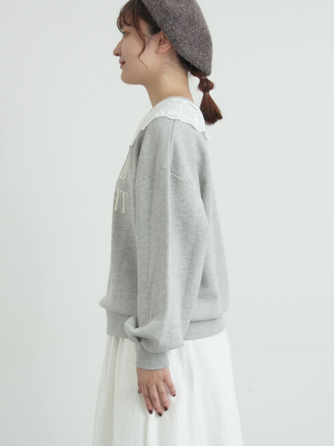 Samansa Mos2「裏毛3Dレース襟付きスウェット」|Tシャツ・カットソー|