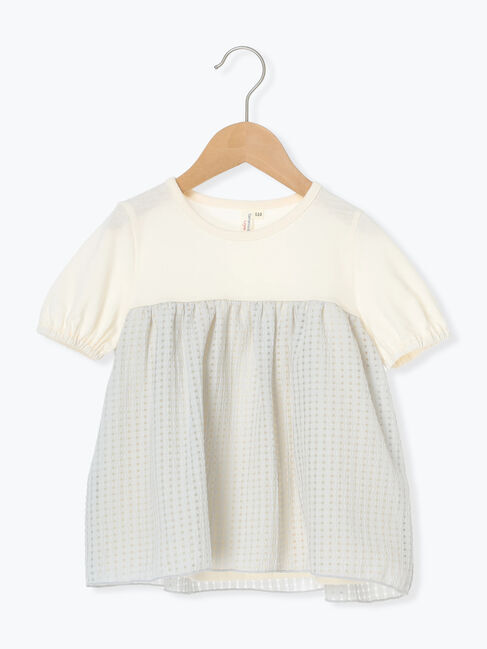 Samansa Mos2 Lagom「シアーチェック切替カットソー」|Tシャツ・カットソー|