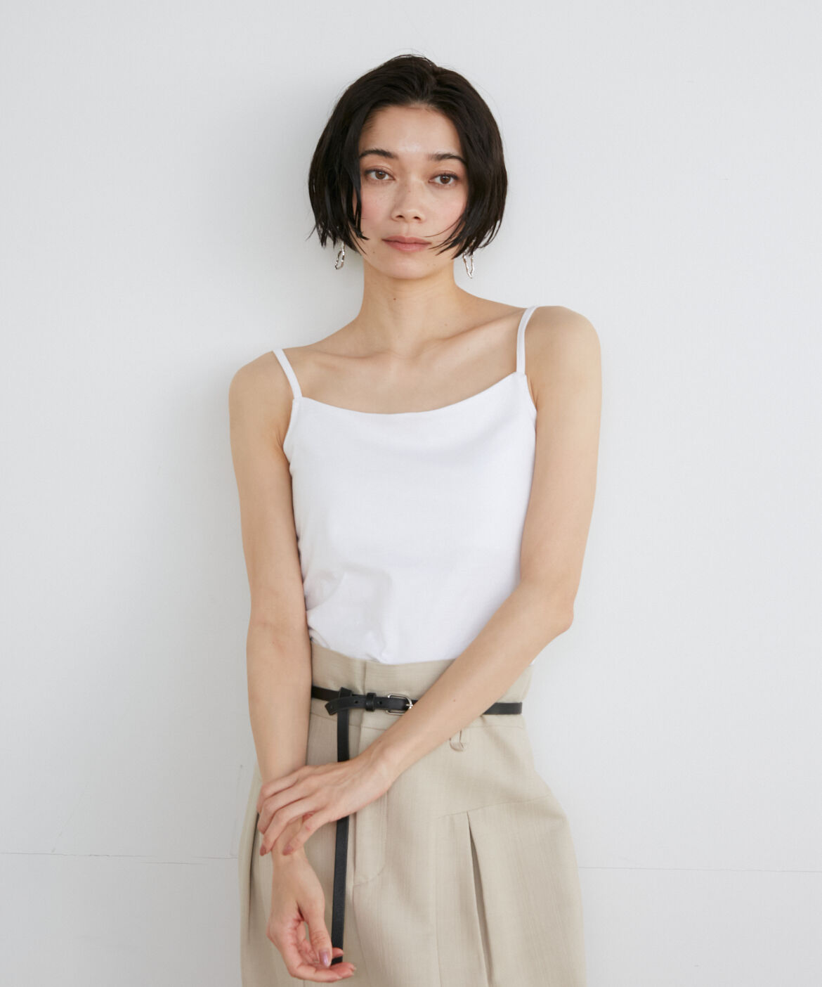 INED「キャミソール《スビン綿MIX天竺/A-GIRL&rsquo;S 》」|キャミソール|ホワイト