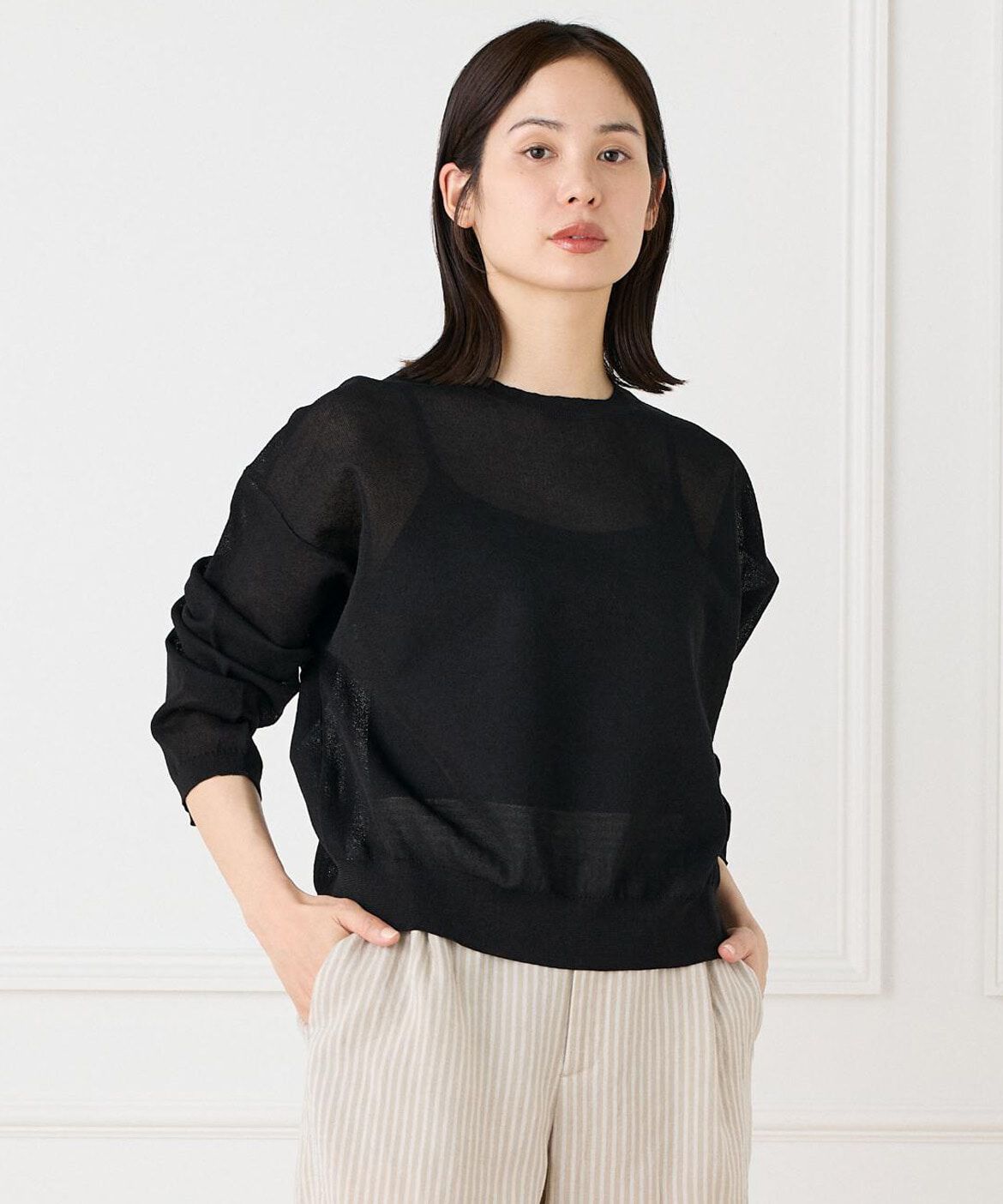 DAY by DAY it&rsquo;s international「ダブルフェイスシアーニット」|ニット・セーター|ブラック