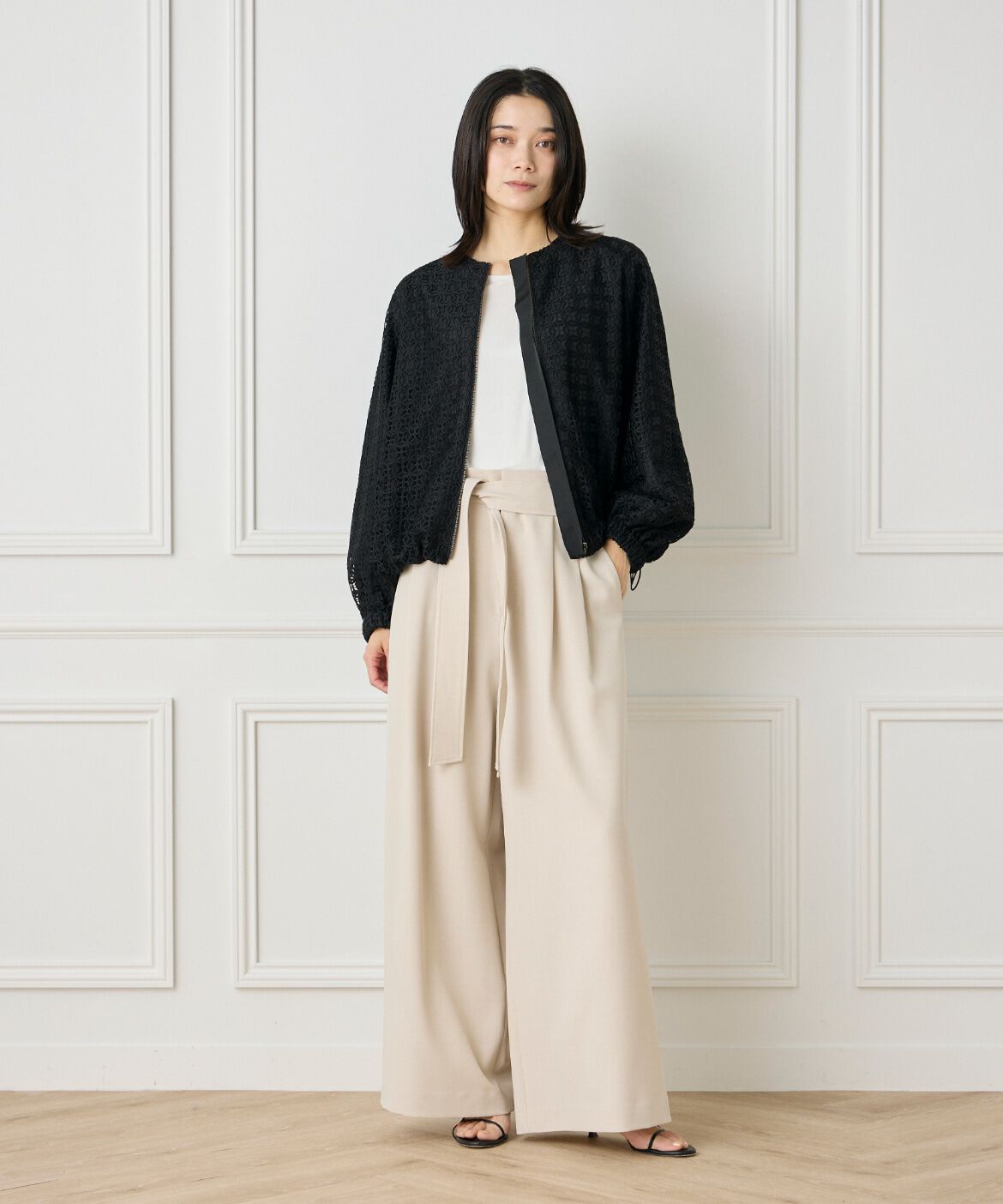 INED「《大きいサイズ》ラグランレースブルゾン」|その他|