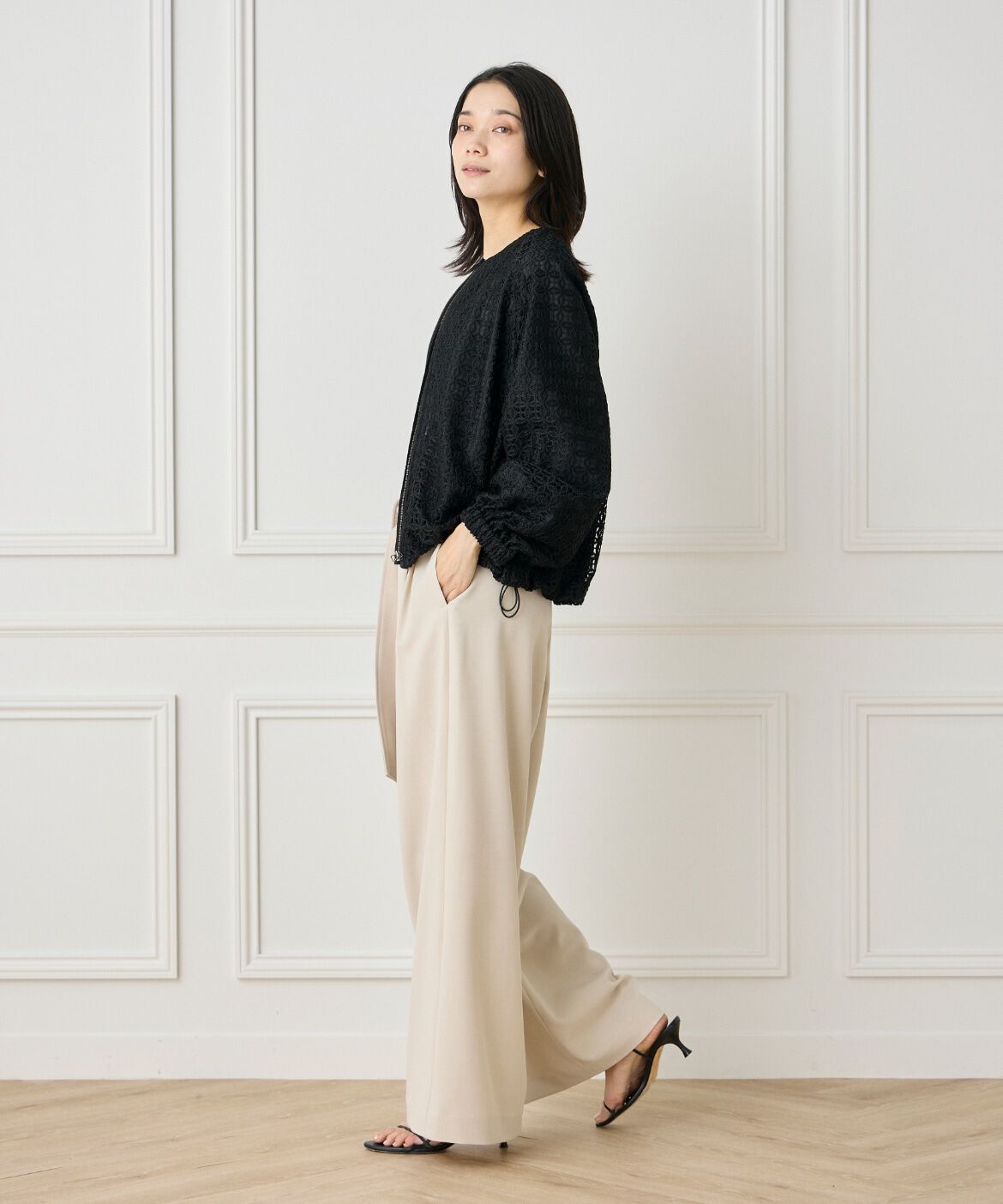 INED「《大きいサイズ》ラグランレースブルゾン」|その他|