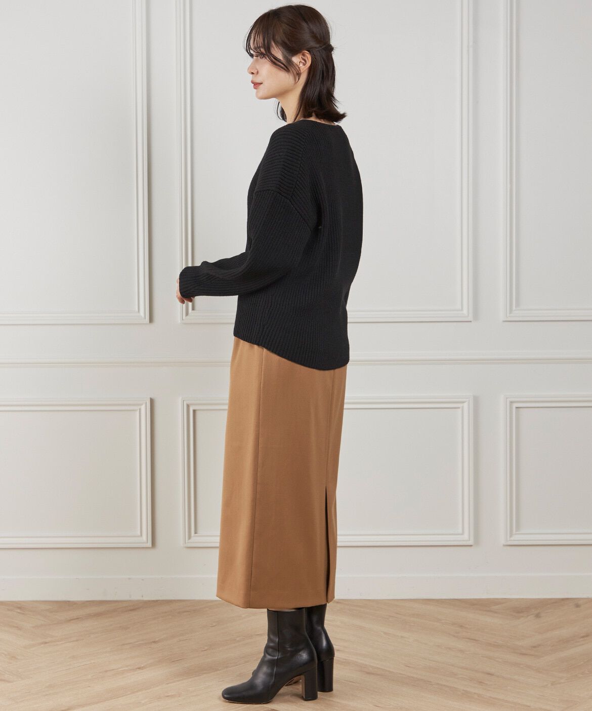 INED「ベルテッドスカート」|タイト|