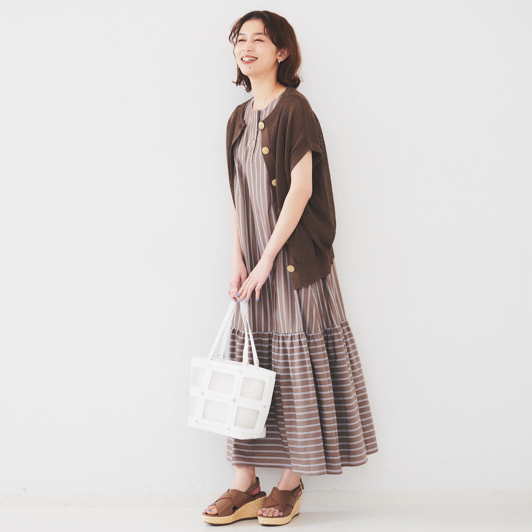 UNTITLED「【洗える/ノースリ/夏ワンピ】ストライプワンピース」|ワンピース|