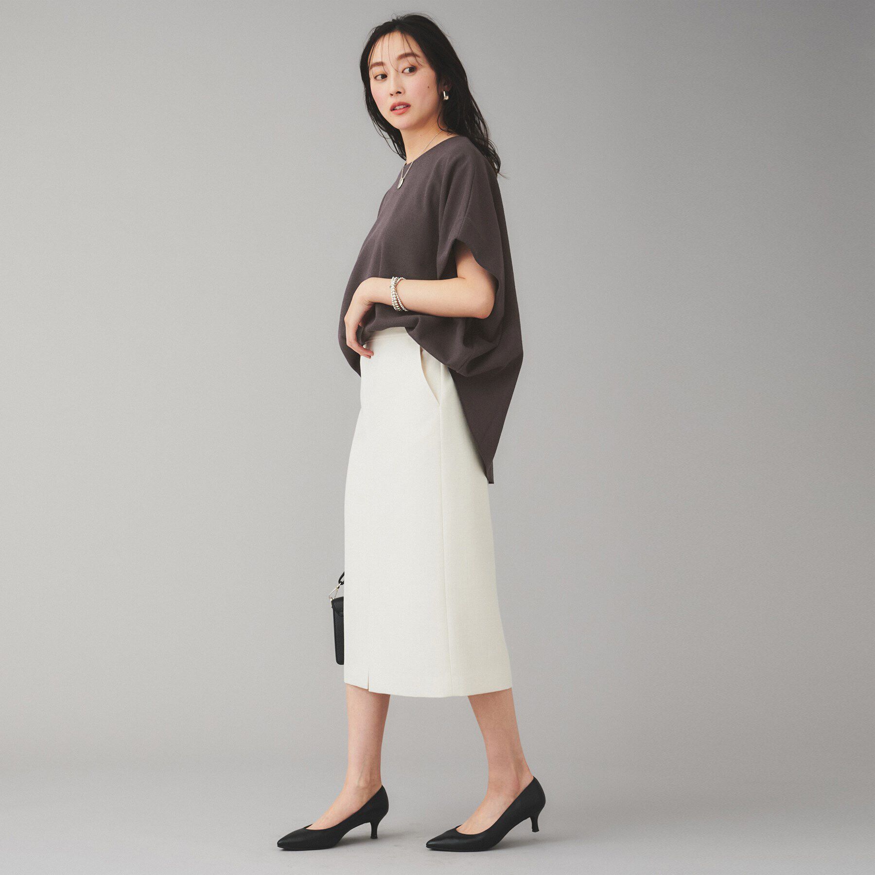 UNTITLED「【Munich】ダブルフェイスブークレータックショルダートップス」|Tシャツ・カットソー|