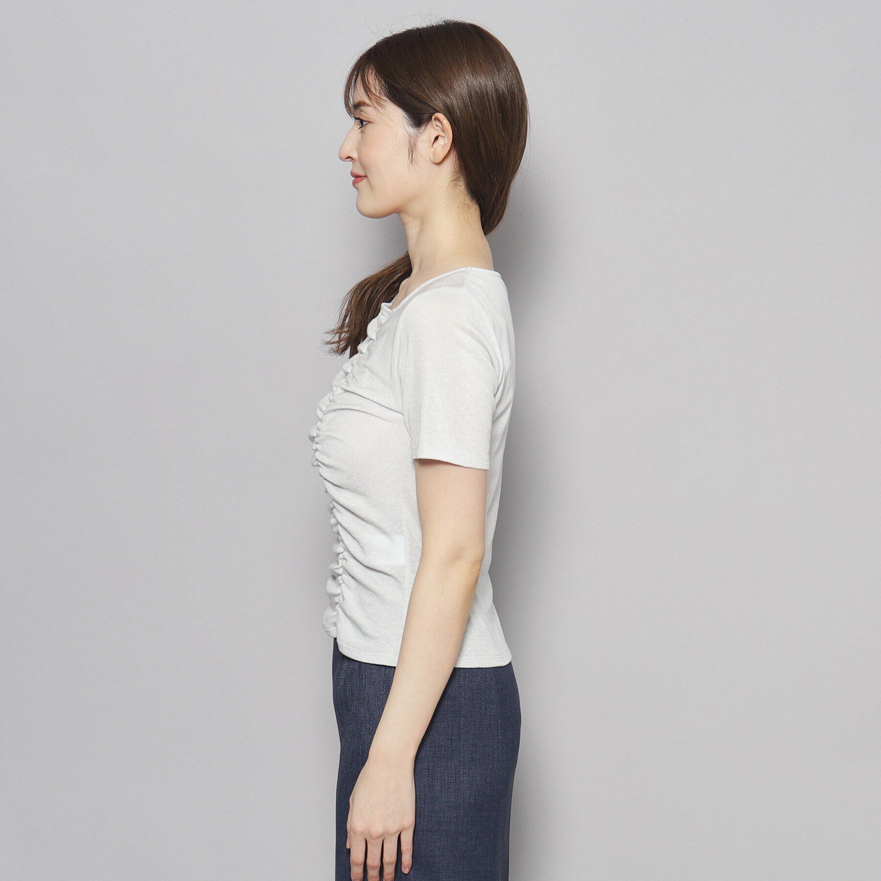 COUP DE CHANCE「【洗える／日本製】華やかギャザーラメジャージ」|Tシャツ・カットソー|