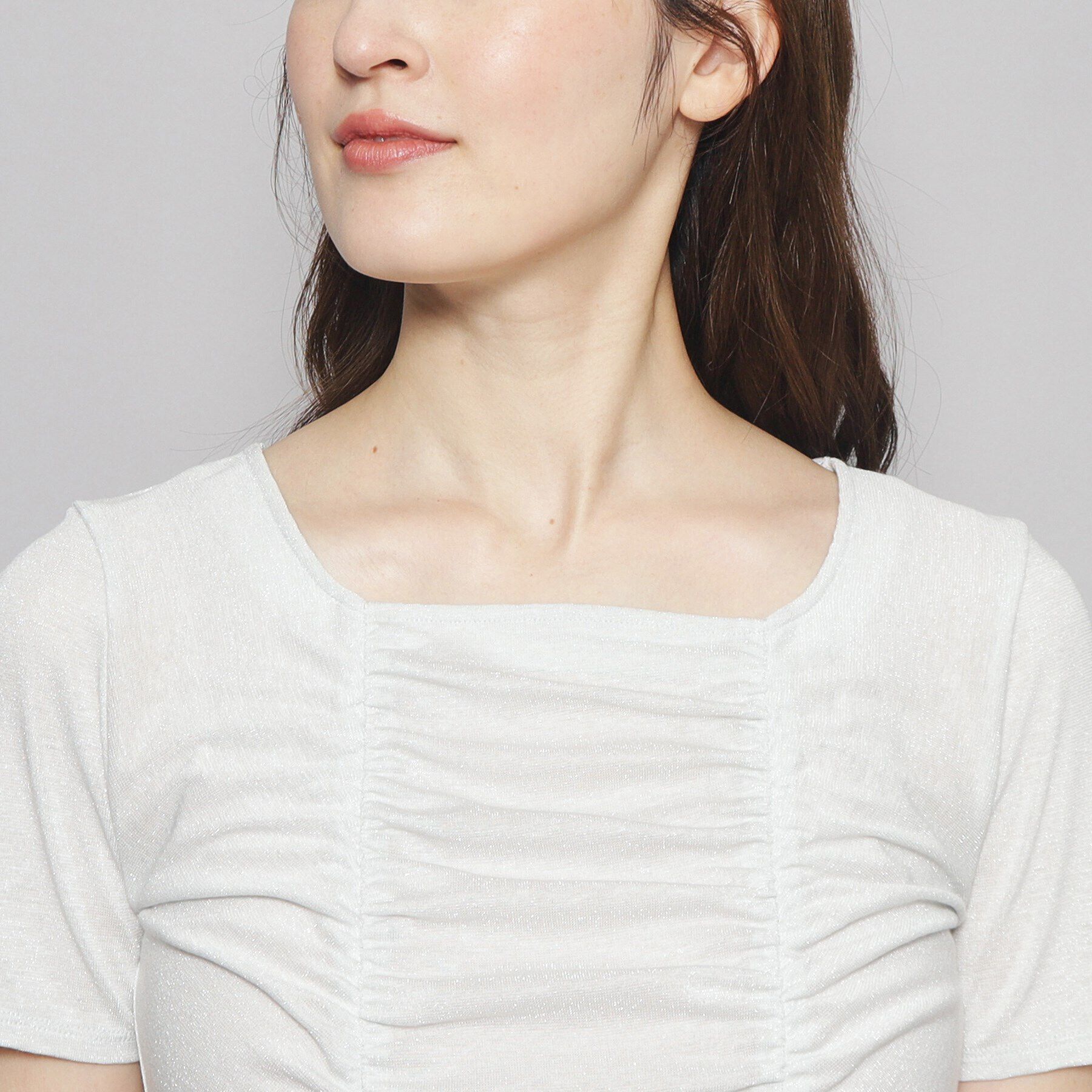 COUP DE CHANCE「【洗える／日本製】華やかギャザーラメジャージ」|Tシャツ・カットソー|