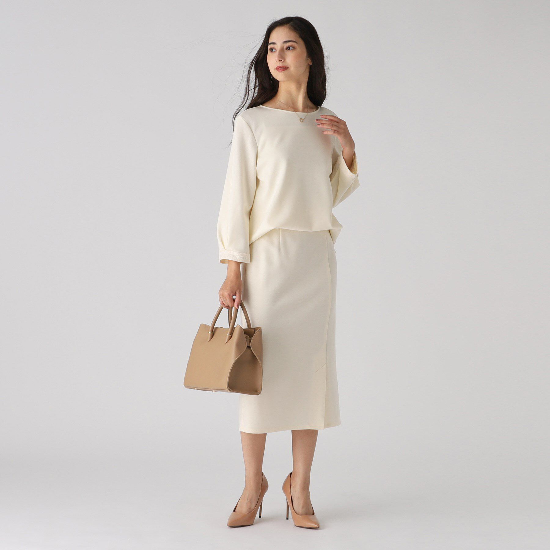 COUP DE CHANCE「【洗える／日本製】袖レースプルオーバージャージ」|Tシャツ・カットソー|