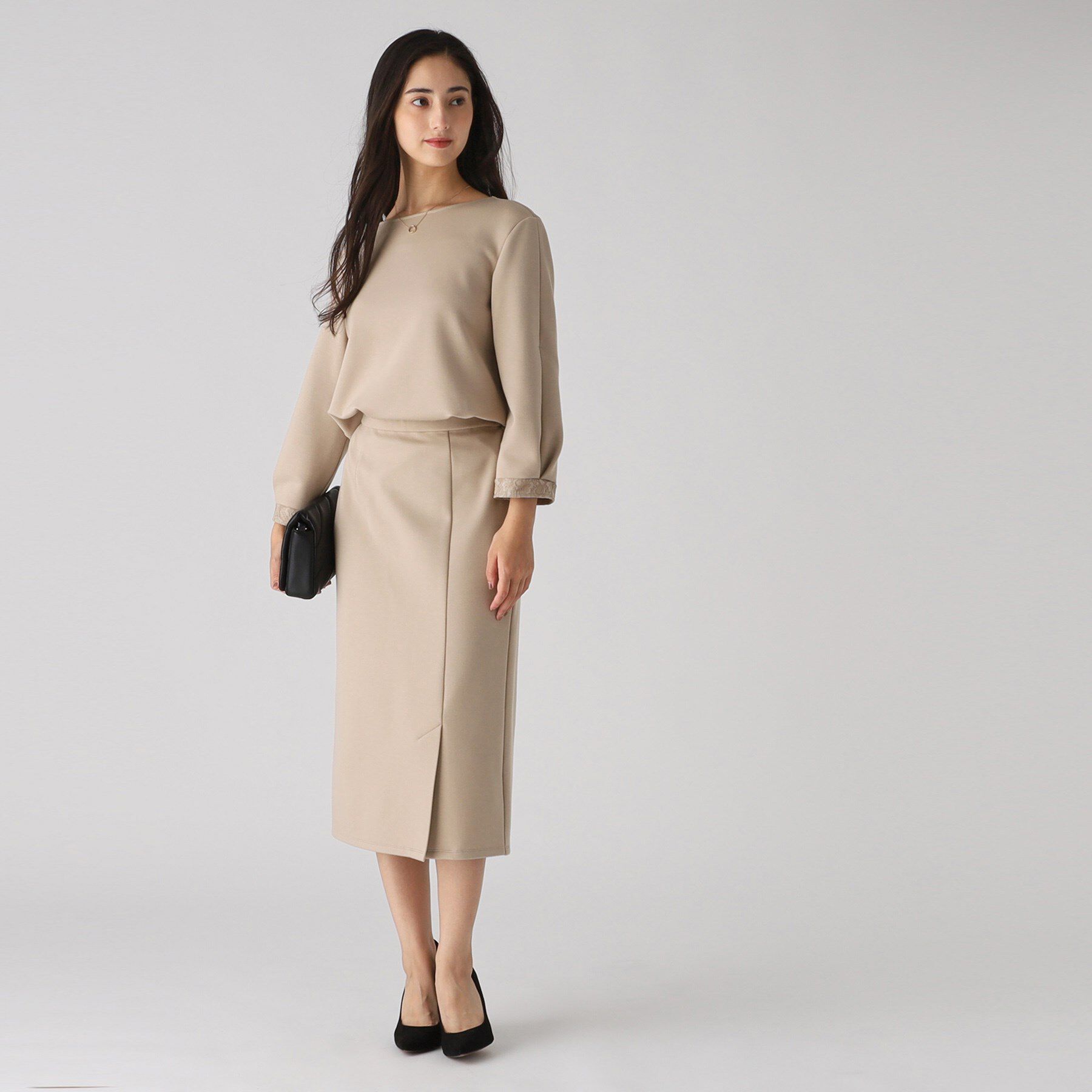 COUP DE CHANCE「【洗える／日本製】袖レースプルオーバージャージ」|Tシャツ・カットソー|