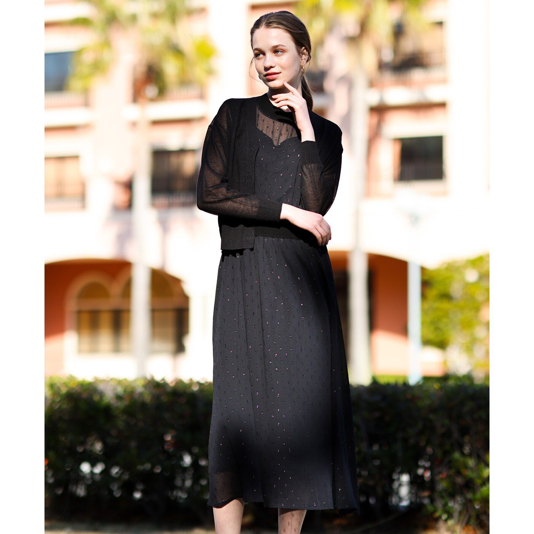 DRESSTERIOR「◆【通勤・行事対応可能/洗える】フィルムドットワンピース」|ワンピース|