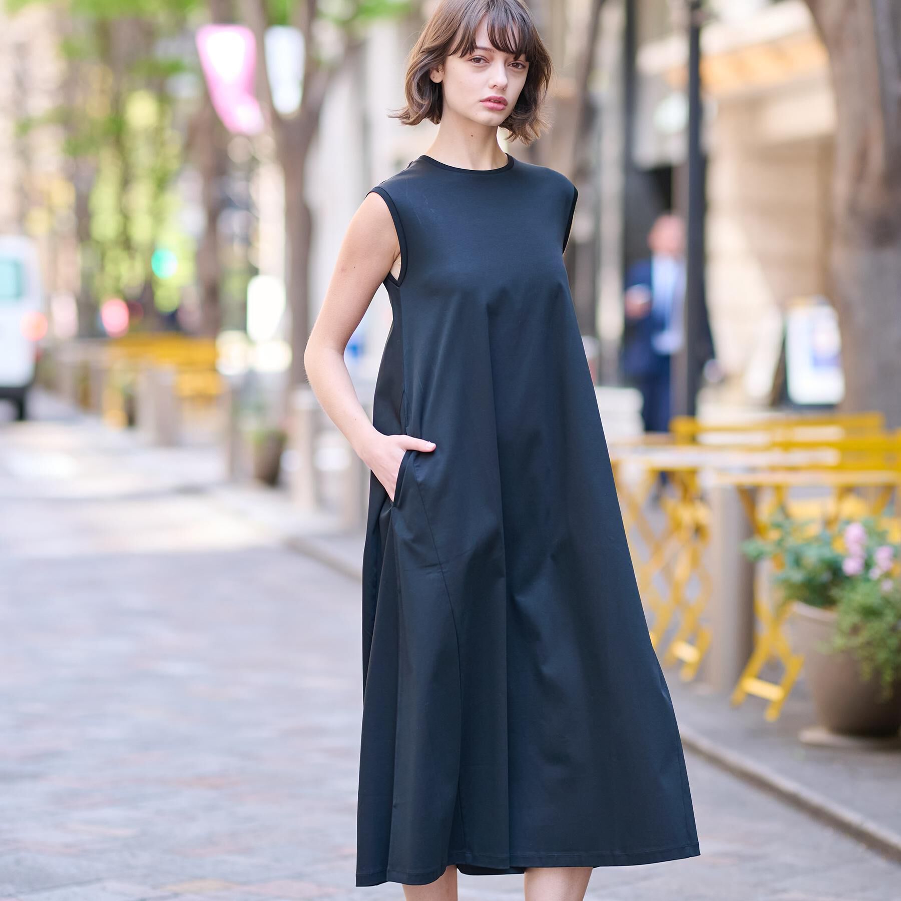 DRESSTERIOR「【ポケットあり/接触冷感/抗菌防臭/消臭】アイスクリアコットンワンピース」|ワンピース|