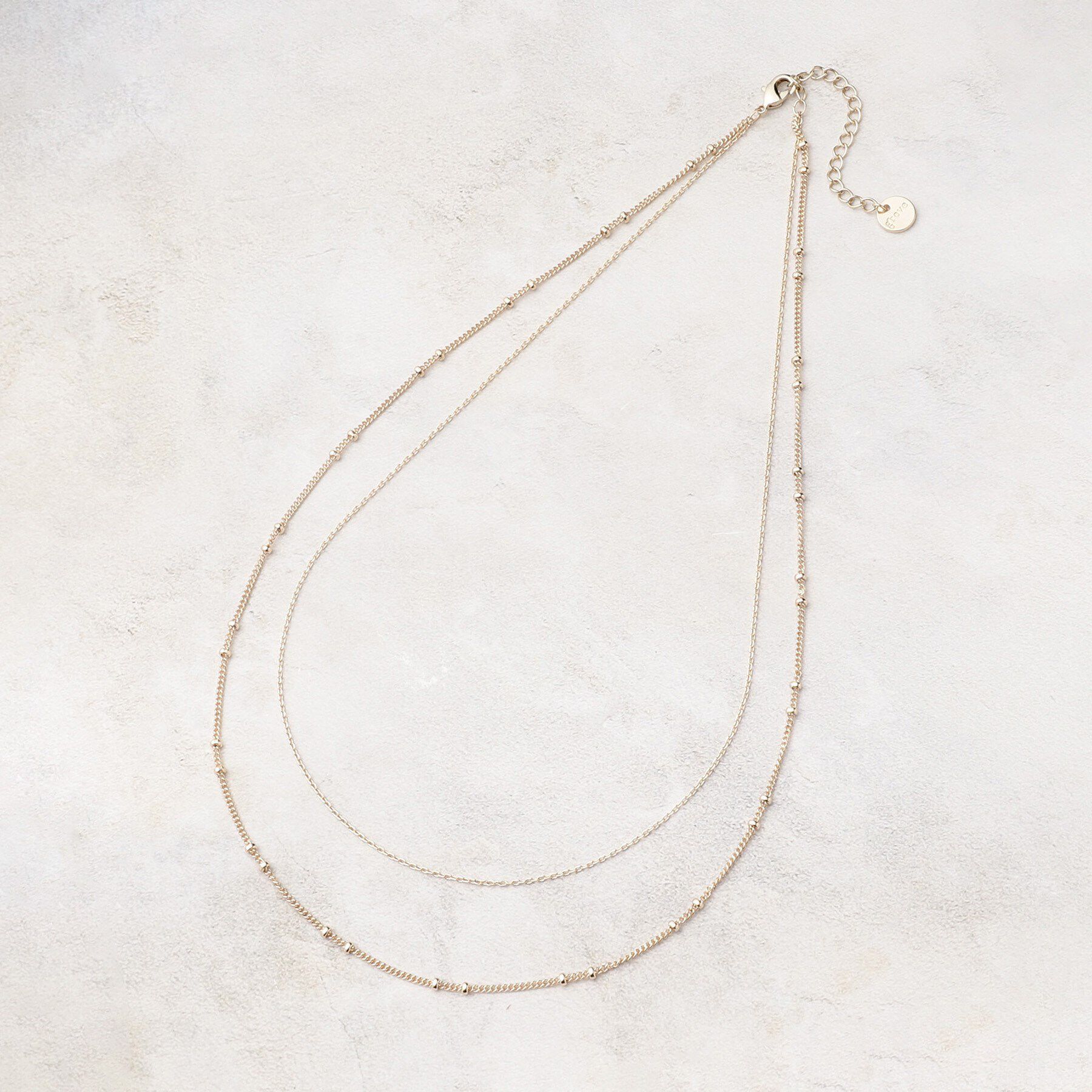 grove「デザインチェーン2連ショートネック」|ネックレス|ゴールド(007)