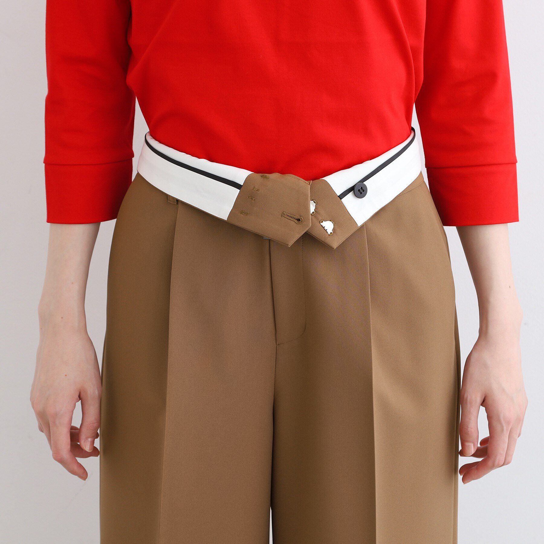 INDIVI「【洗える／トレンド感◎／2WAY】ベルト付タックワイドパンツ」|その他|