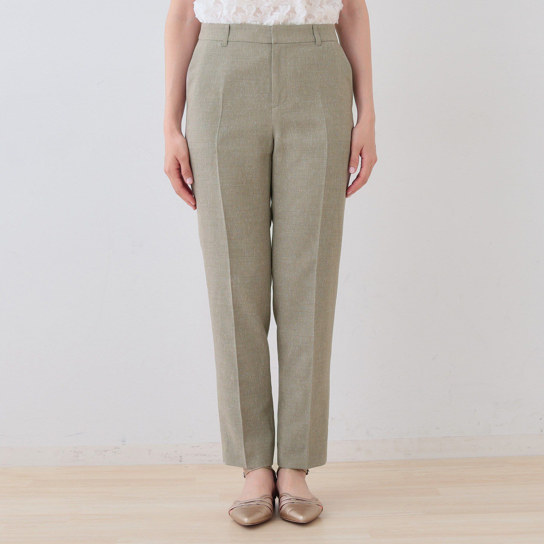 INDIVI「【日本製】リネンライクテーパードパンツ」|その他|