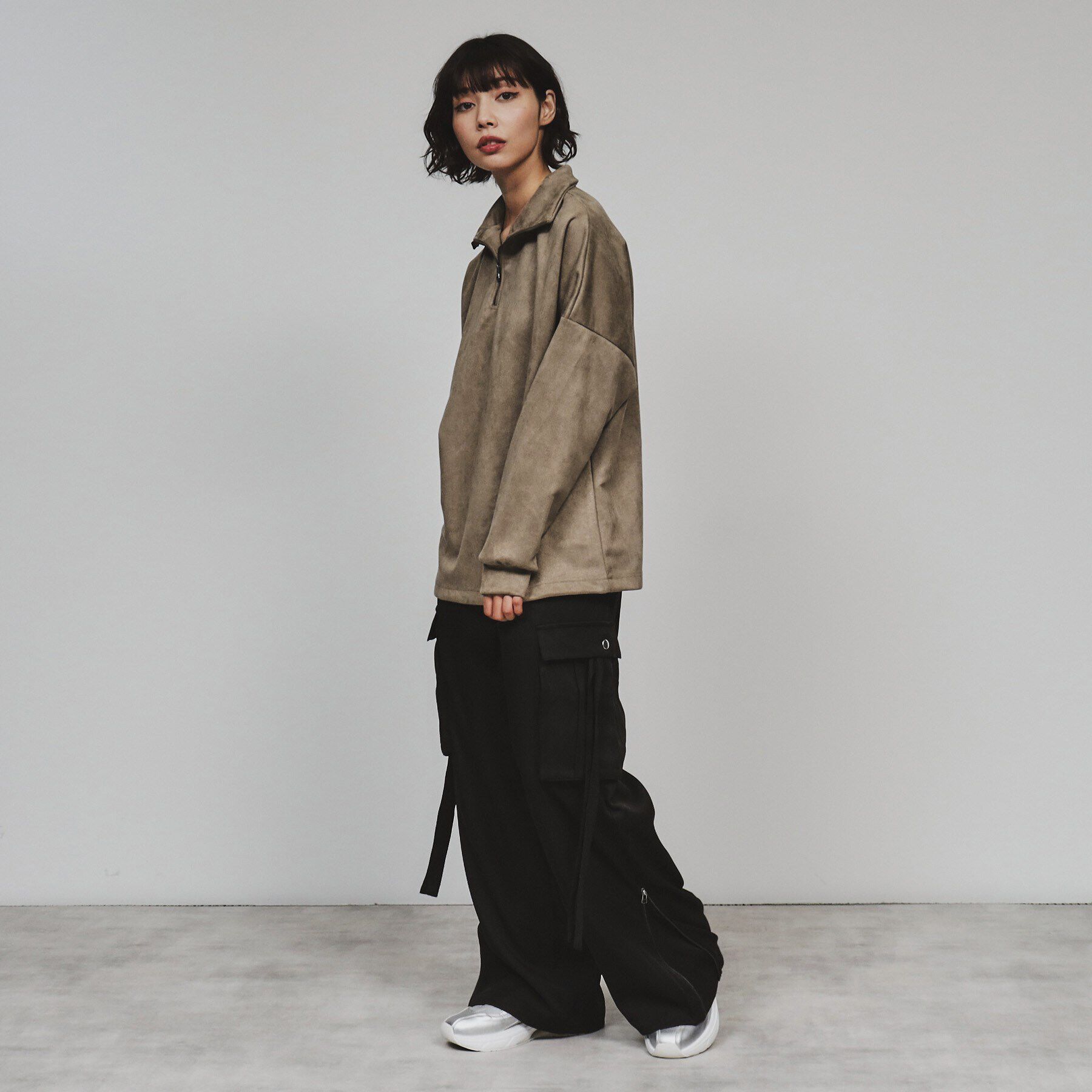 tk.TAKEO KIKUCHI「スエードプチドルマンハーフジップカットソー」|Tシャツ・カットソー|