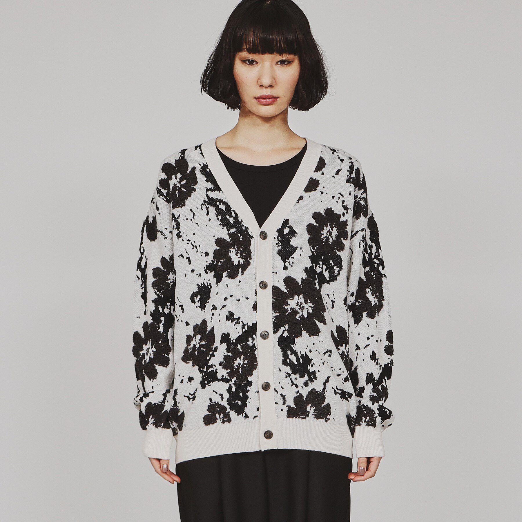 tk.TAKEO KIKUCHI「フラワージャカードカーディガン」|カーディガン|
