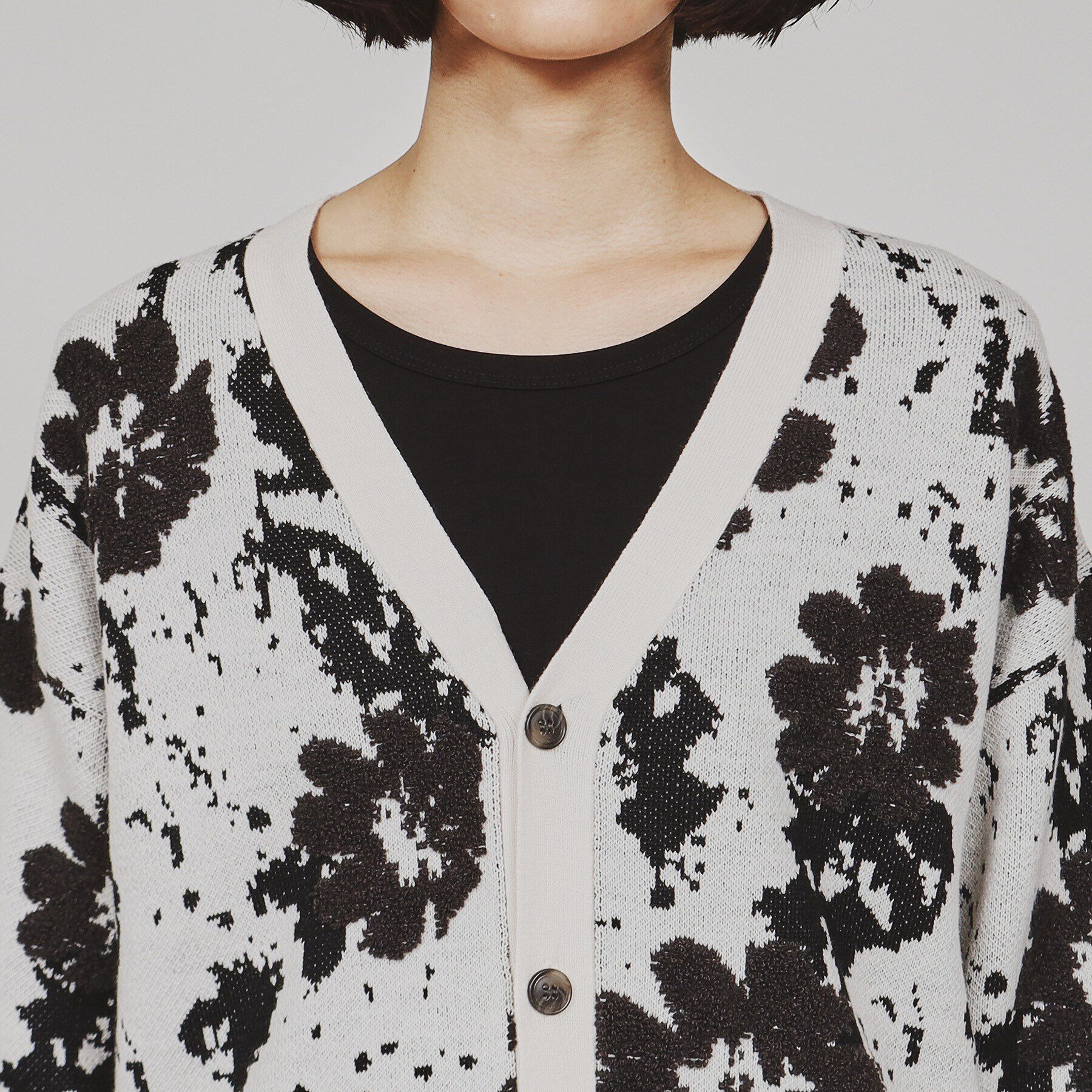 tk.TAKEO KIKUCHI「フラワージャカードカーディガン」|カーディガン|