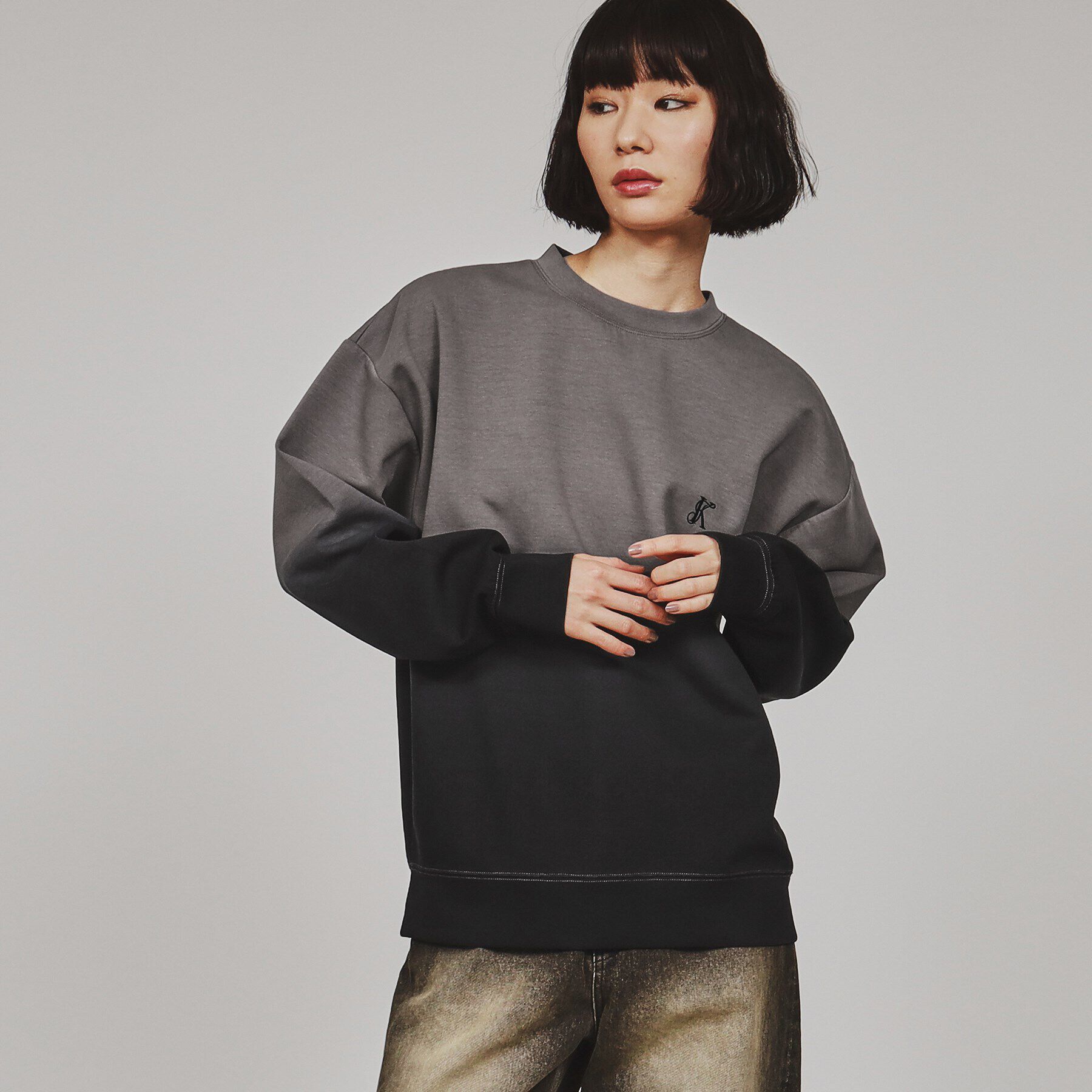 tk.TAKEO KIKUCHI「グラデーションプルオーバー」|Tシャツ・カットソー|チャコールグレー(0