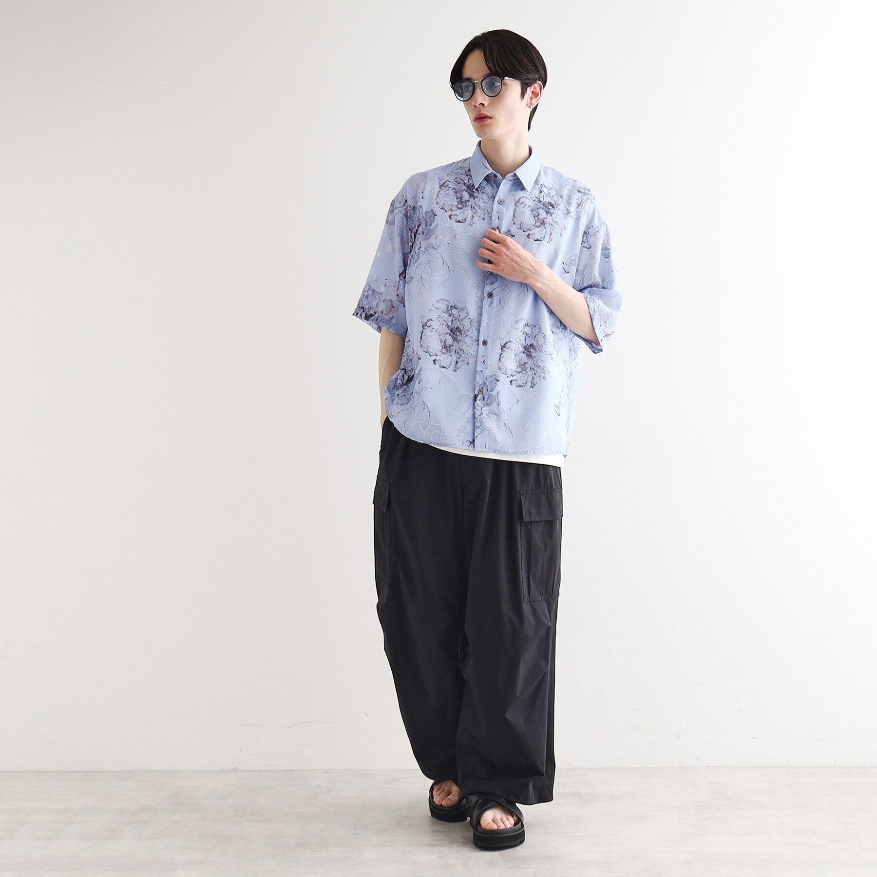 tk.TAKEO KIKUCHI「シアージャカードフラワーシャツ」|シャツ・ブラウス|