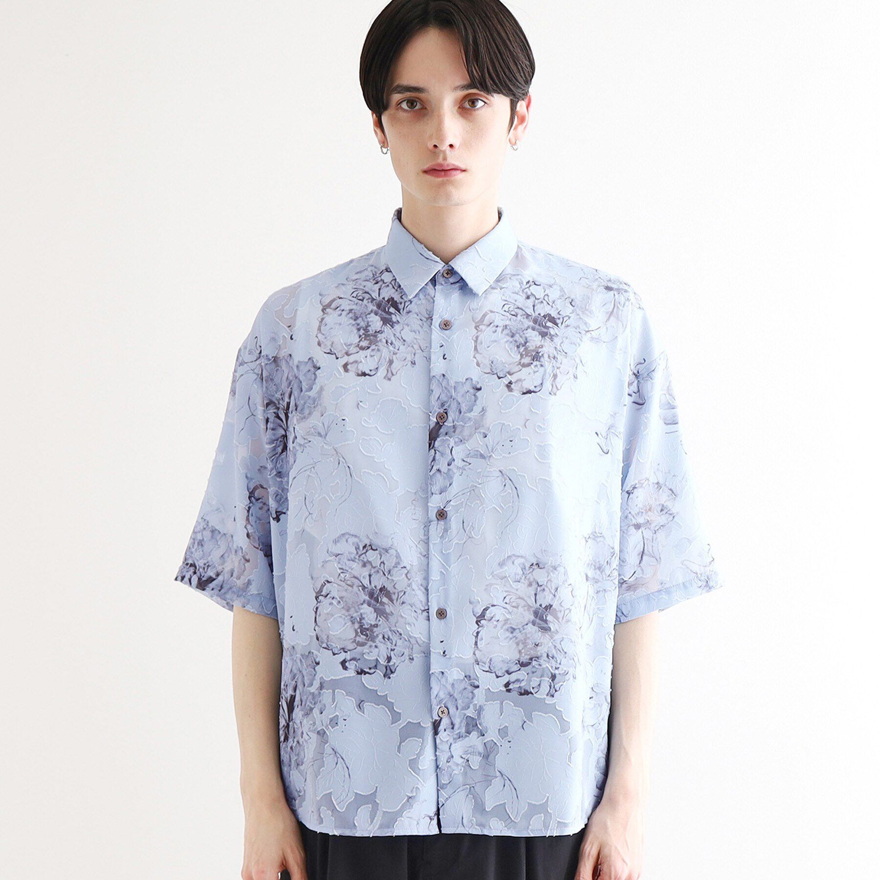 tk.TAKEO KIKUCHI「シアージャカードフラワーシャツ」|シャツ・ブラウス|