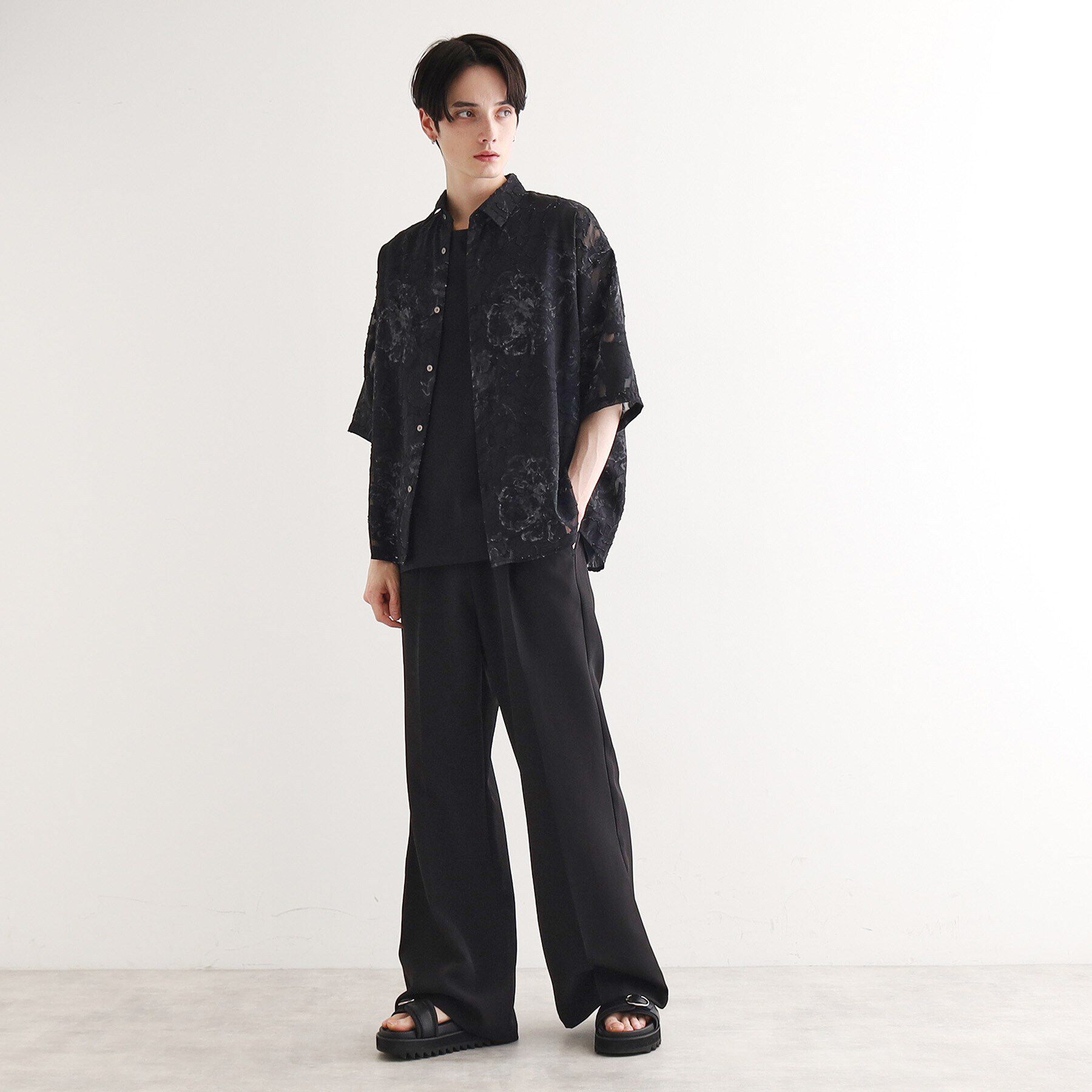 tk.TAKEO KIKUCHI「シアージャカードフラワーシャツ」|シャツ・ブラウス|