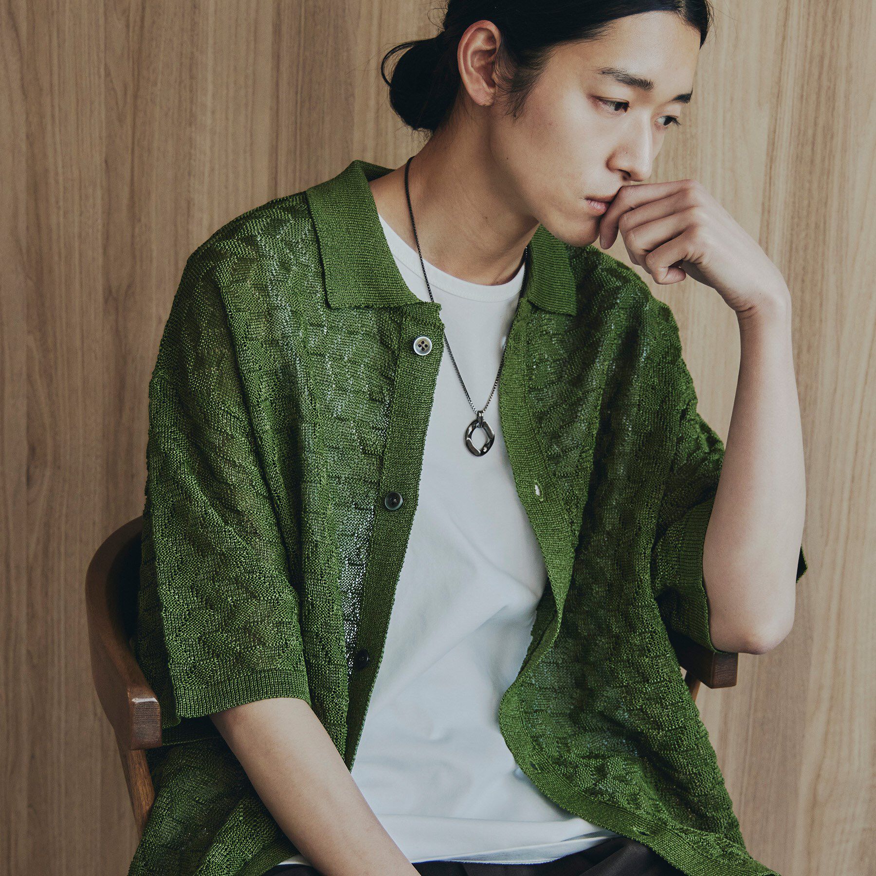 tk.TAKEO KIKUCHI「ニットポロカーディガン」|カーディガン|