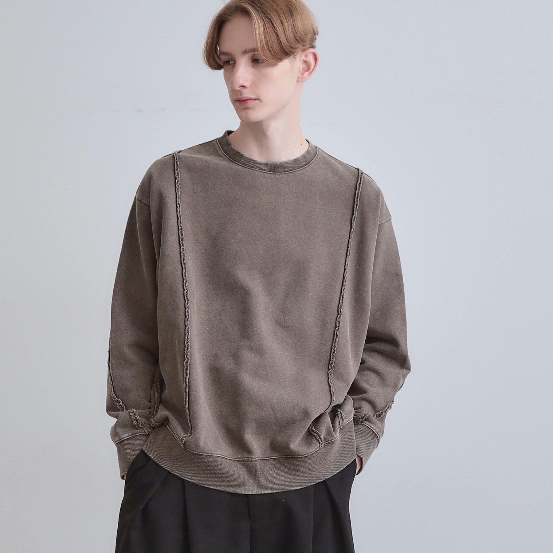 tk.TAKEO KIKUCHI「ヘヴィウェイトヴィンテージプルオーバー」|パーカー|ブラウン(044)