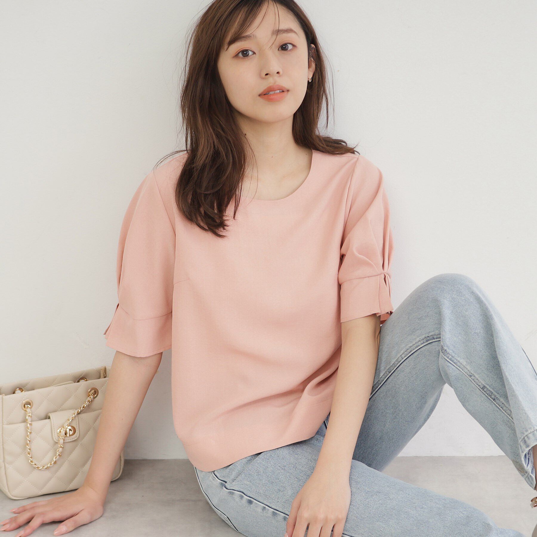 index「《新色追加》タックスリーブブラウス【洗濯機洗い可/吸水速乾/防シワ/抗ピル】」|シャツ・ブラウス|オレンジ(065)