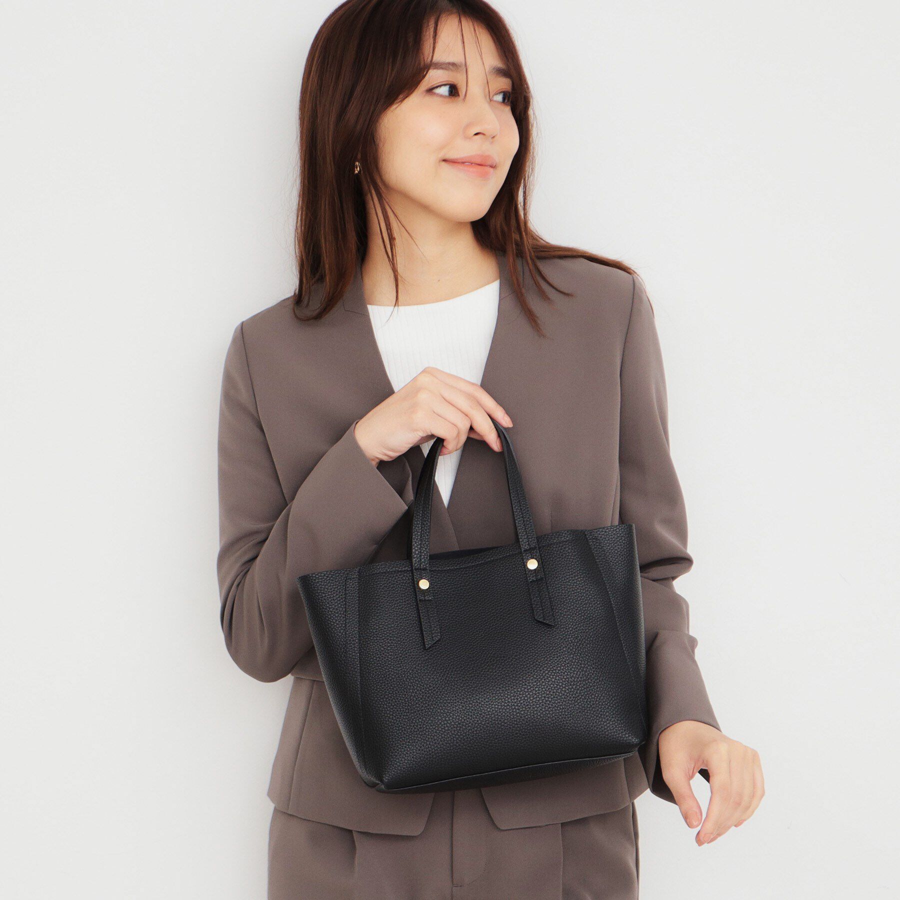 index「【2WAY】フェイクレザーミドルトートバッグ」|トートバッグ|