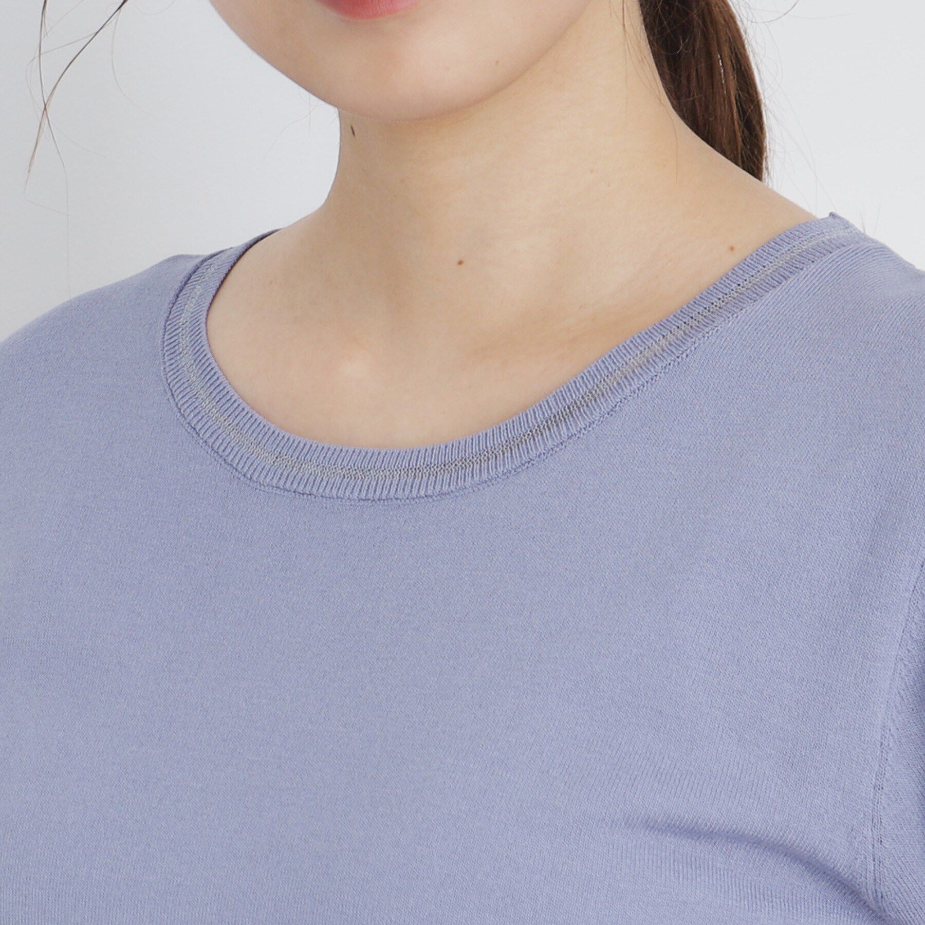 index「シアーラインデザインクルーネックニット/アンサンブル対応【洗濯機洗い可】」|ニット・セーター|