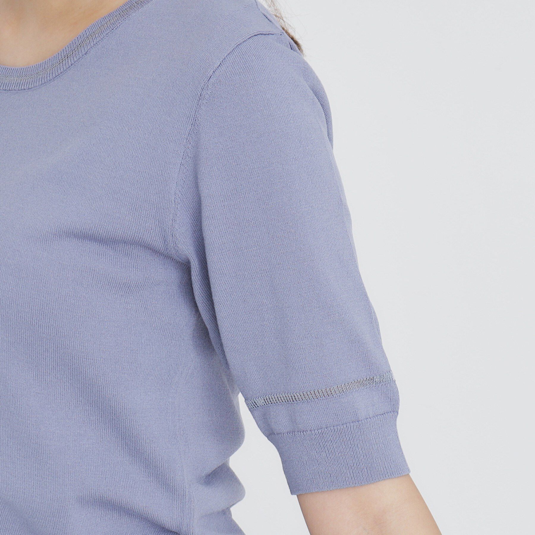 index「シアーラインデザインクルーネックニット/アンサンブル対応【洗濯機洗い可】」|ニット・セーター|