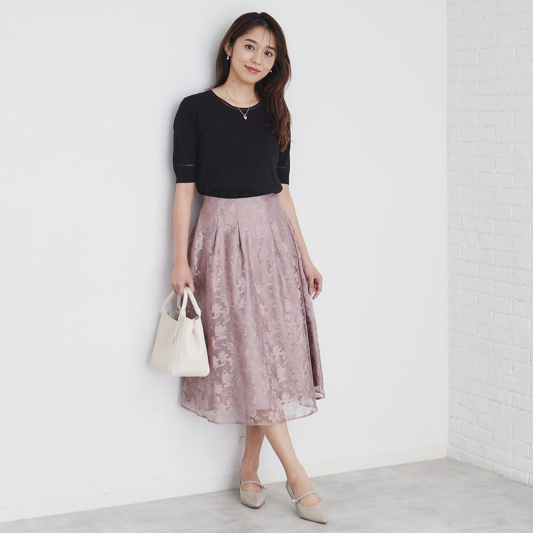 index「シアーラインデザインクルーネックニット/アンサンブル対応【洗濯機洗い可】」|ニット・セーター|