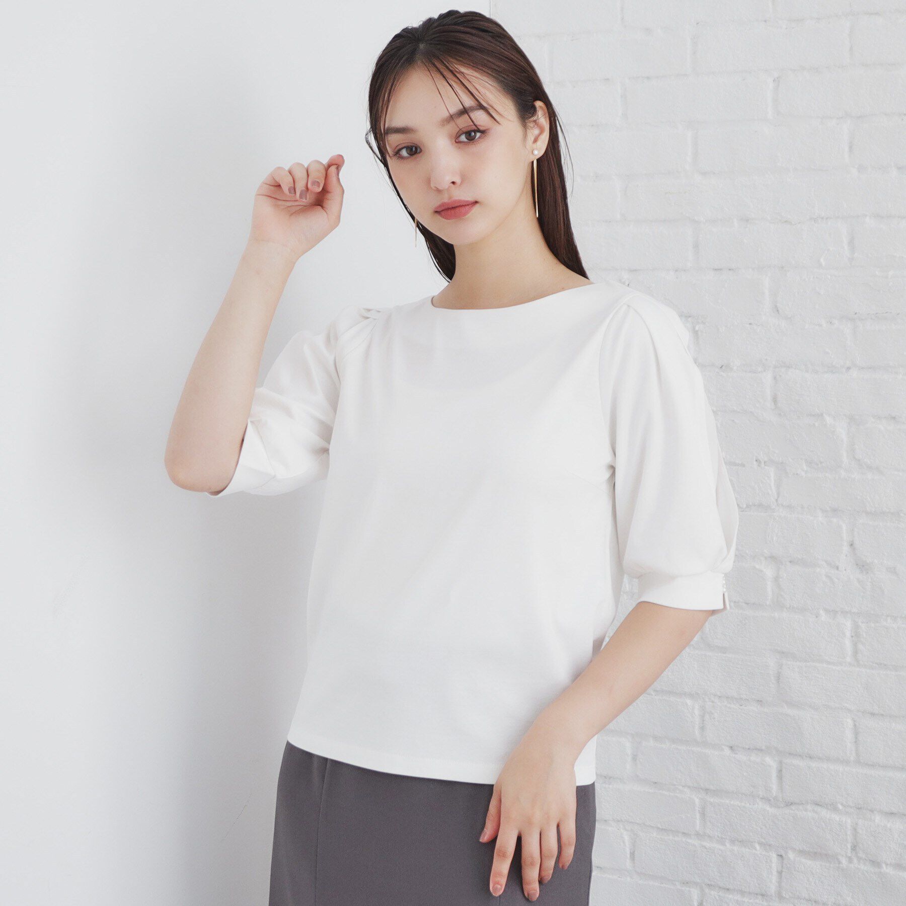 index「クールタッチラップスリーブトップス【洗濯機洗い可/接触冷感】」|Tシャツ・カットソー|