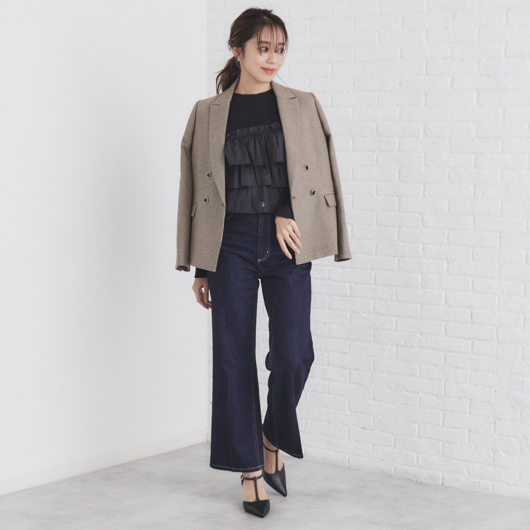 index「《BAILA掲載》ダブルクロスジャケット/セットアップ対応【洗える/イージーアイロン】」|テーラードジャケット|