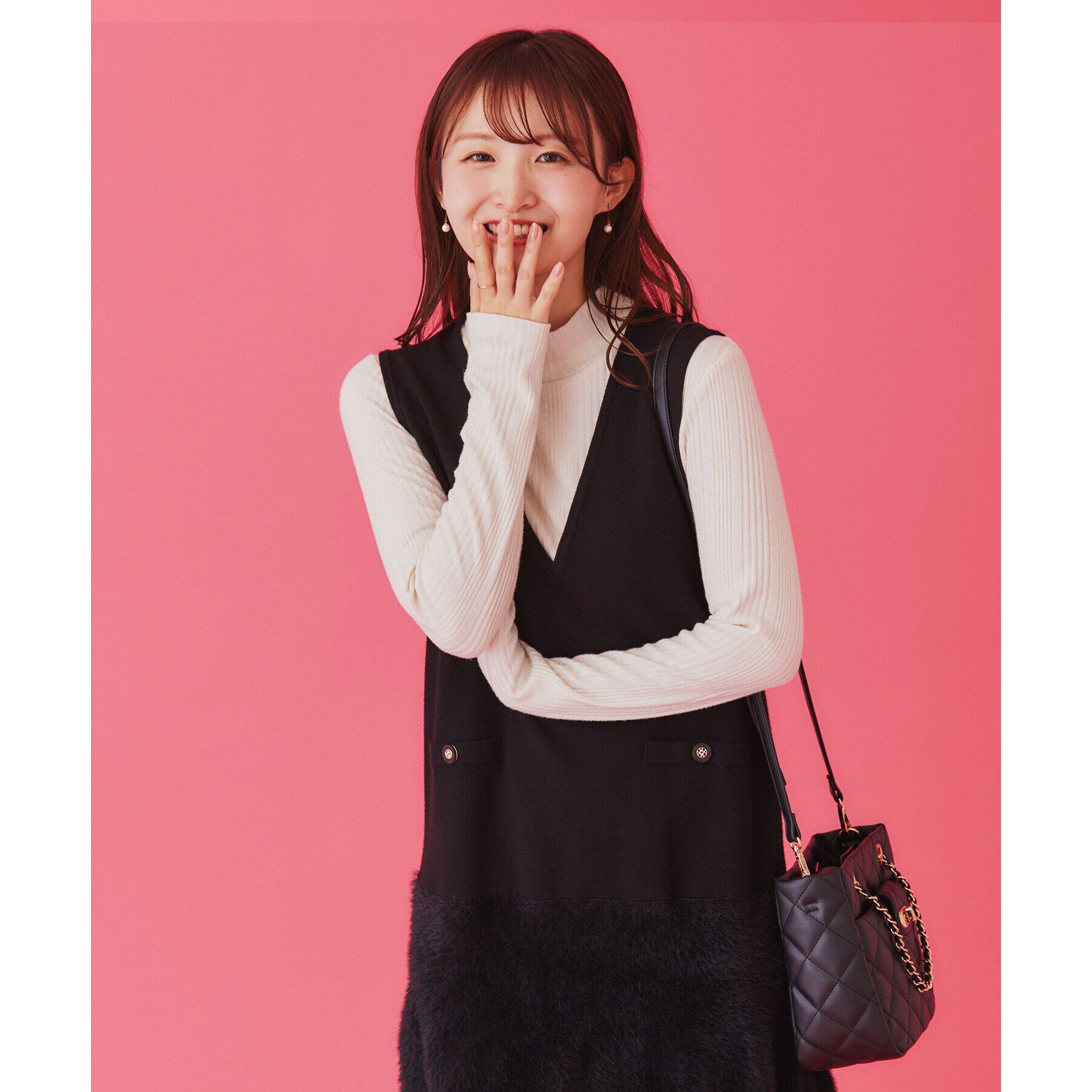 index「《6color/S-LLsize》ラメリブハイネックトップス【洗濯機洗い可/吸湿発熱】」|Tシャツ・カットソー|